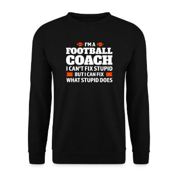 Coach Football Coach Football Game Gift - Unisex Sweatshirt - black - Front - Alina (178cm) & Michal (187cm)