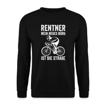 Fahrrad Rentner Fahrradfahrer Geschenk - Unisex Pullover - Schwarz - Vorne - Alina (178cm) & Michal (187cm)