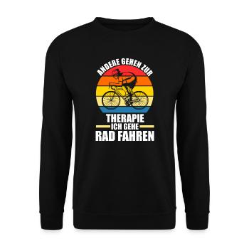 Fahrrad Rennrad Biker Geschenk - Unisex Pullover - Schwarz - Vorne - Alina (178cm) & Michal (187cm)