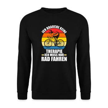 Fahrrad Rennrad Radfahrer Geschenk - Unisex Pullover - Schwarz - Vorne - Alina (178cm) & Michal (187cm)