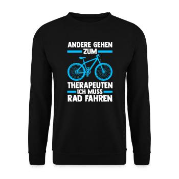 Fahrrad Rennrad Fahrradfahrer Geschenk - Unisex Pullover - Schwarz - Vorne - Alina (178cm) & Michal (187cm)