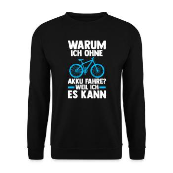 Fahrrad Rennrad Radfahrer Geschenk - Unisex Pullover - Schwarz - Vorne - Alina (178cm) & Michal (187cm)