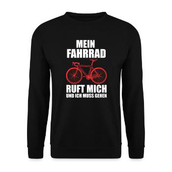 Fahrrad Rennrad Radfahrer Geschenk - Unisex Pullover - Schwarz - Vorne - Alina (178cm) & Michal (187cm)