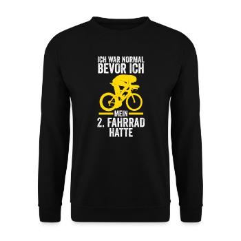 Fahrrad Rennrad Biker Geschenk - Unisex Pullover - Schwarz - Vorne - Alina (178cm) & Michal (187cm)