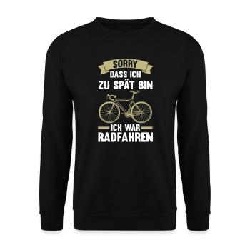 Fahrrad Rennrad Radsport Geschenk - Unisex Pullover - Schwarz - Vorne - Alina (178cm) & Michal (187cm)