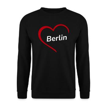 Berlin avec cœur - Ma ville - J’aime aimer - Sweat-shirt Unisexe - noir - Devant - Alina (178cm) & Michal (187cm)