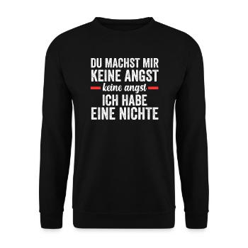 Onkel Nichte Onkels Geschenk - Unisex Pullover - Schwarz - Vorne - Alina (178cm) & Michal (187cm)