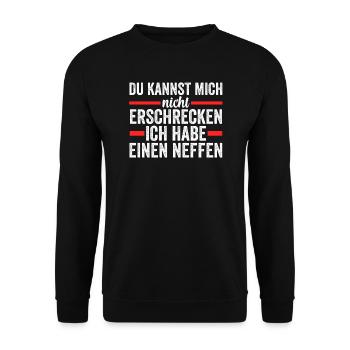 Onkel Neffe Onkels Geschenk - Unisex Pullover - Schwarz - Vorne - Alina (178cm) & Michal (187cm)