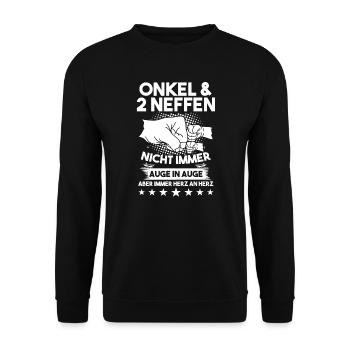 Onkel 2 Neffen Neffen Geschenk - Unisex Pullover - Schwarz - Vorne - Alina (178cm) & Michal (187cm)