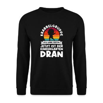 Kindergarten Dabbing Kita-Anfang Geschenk - Unisex Pullover - Schwarz - Vorne - Alina (178cm) & Michal (187cm)