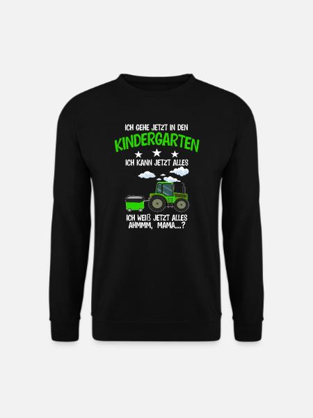 Kindergarten Traktor Kindergartenanfänger Geschenk - Unisex Pullover - Schwarz