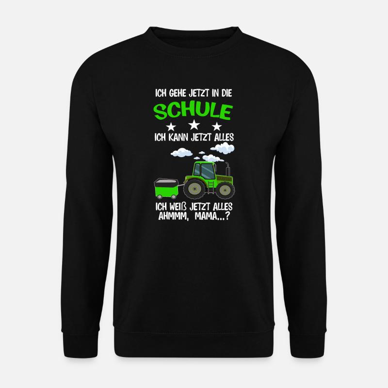 Schulkind Traktor Einschulung Geschenk - Unisex Pullover - Schwarz