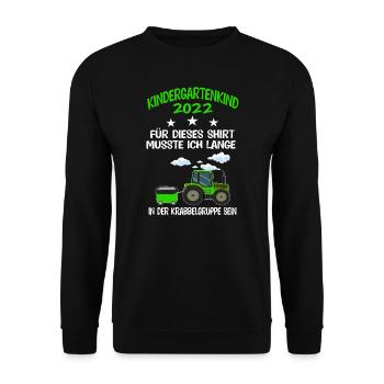 Kindergarten 2022 Traktor Kita-Kind 2022 Geschenk - Unisex Pullover - Schwarz - Vorne - Alina (178cm) & Michal (187cm)