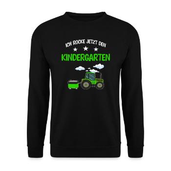 Kindergarten Traktor Kita Anfänger Geschenk - Unisex Pullover - Schwarz - Vorne - Alina (178cm) & Michal (187cm)