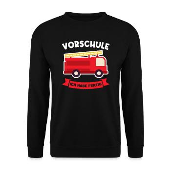 Vorschule Feuerwehr Vorschulkind Geschenk - Unisex Pullover - Schwarz - Vorne - Alina (178cm) & Michal (187cm)