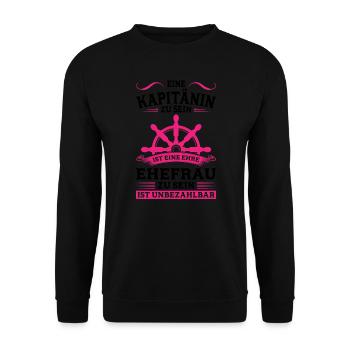 Kapitänin Boot Seglerin Geschenk - Unisex Pullover - Schwarz - Vorne - Alina (178cm) & Michal (187cm)