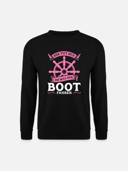 Kapitänin Boot Segelboot Geschenk - Unisex Pullover - Schwarz