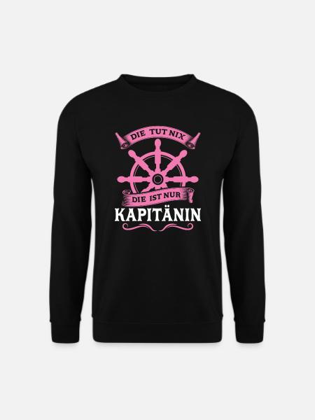 Kapitänin Boot Segelboot Geschenk - Unisex Pullover - Schwarz