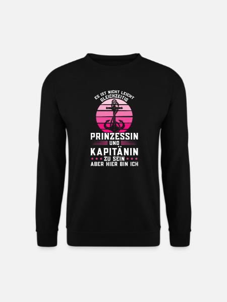 Kapitänin Boot Bootsfahrerin Geschenk - Unisex Pullover - Schwarz