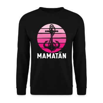 Kapitänin Mama Mutter Geschenk - Unisex Pullover - Schwarz - Vorne - Alina (178cm) & Michal (187cm)