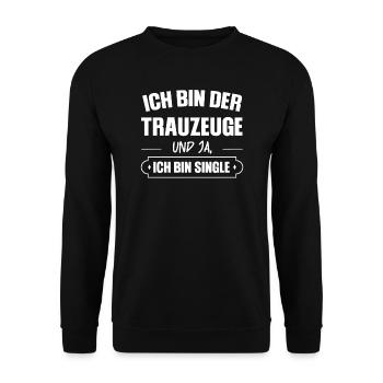 Trauzeuge Hochzeit Trauzeugen Geschenk - Unisex Pullover - Schwarz - Vorne - Alina (178cm) & Michal (187cm)