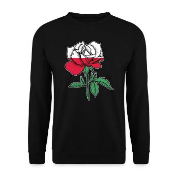 Flag Rose Polish Flag Roots Gift - Unisex Sweatshirt - black - Front - Alina (178cm) & Michal (187cm)