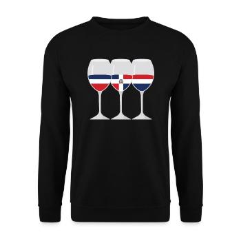 Flag Wine Glass Dominican Republic Gift - Unisex Sweatshirt - black - Front - Alina (178cm) & Michal (187cm)