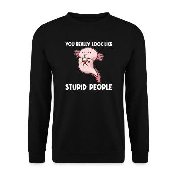 Axolotel Axolotl Lover Axolotls Cadeau - Sweat-shirt Unisexe - noir - Devant - Alina (178cm) & Michal (187cm)