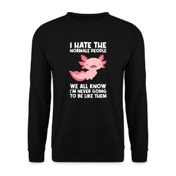 Axolotel Axolotl Lover Axolotls Cadeau - Sweat-shirt Unisexe - noir - Devant - Alina (178cm) & Michal (187cm)