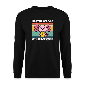 Axolotel Axolotl Lover Axolotls Cadeau - Sweat-shirt Unisexe - noir - Devant - Alina (178cm) & Michal (187cm)
