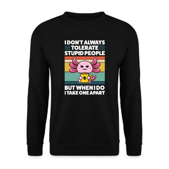 Axolotel Axolotl Lover Axolotls Cadeau - Sweat-shirt Unisexe - noir - Devant - Alina (178cm) & Michal (187cm)