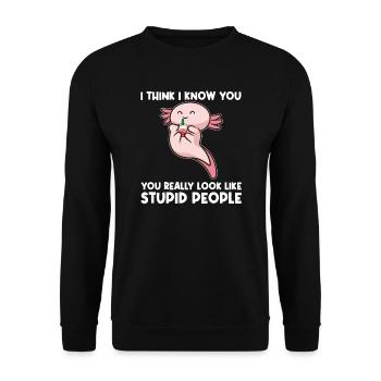 Axolotel Axolotl Lover Axolotls Cadeau - Sweat-shirt Unisexe - noir - Devant - Alina (178cm) & Michal (187cm)