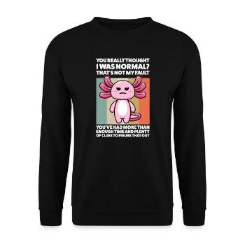 Axolotel Axolotl Lover Axolotls Cadeau - Sweat-shirt Unisexe - noir - Devant - Alina (178cm) & Michal (187cm)
