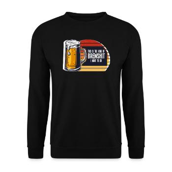 Brauerei Bier Geschenk - Unisex Pullover - Schwarz - Vorne - Alina (178cm) & Michal (187cm)