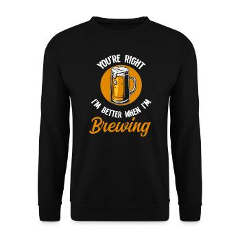 Brauerei Bier Geschenk - Unisex Pullover - Schwarz - Vorne - Alina (178cm) & Michal (187cm)