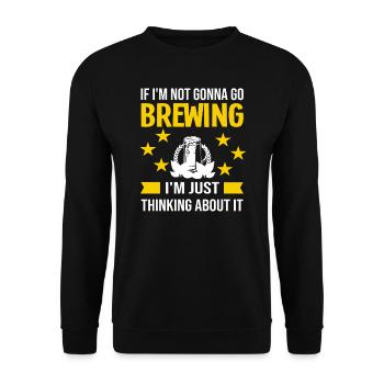 Brauerei Bier Geschenk - Unisex Pullover - Schwarz - Vorne - Alina (178cm) & Michal (187cm)