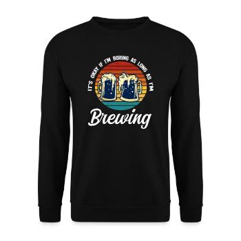 Brauerei Bier Geschenk - Unisex Pullover - Schwarz - Vorne - Alina (178cm) & Michal (187cm)