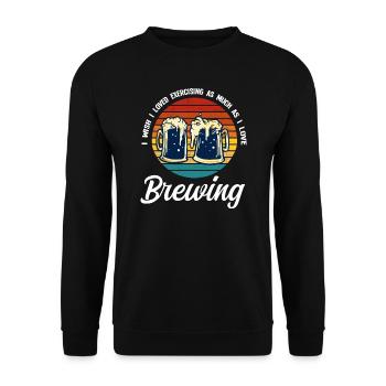 Brauerei Bier Geschenk - Unisex Pullover - Schwarz - Vorne - Alina (178cm) & Michal (187cm)