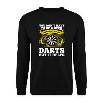 Darts Game Darts Player Gift - Unisex Sweatshirt - black - Front - Alina (178cm) & Michal (187cm)