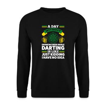 Darts Game Darts Player Gift - Unisex Sweatshirt - black - Front - Alina (178cm) & Michal (187cm)