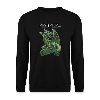 Dragon Dragon Mythical Creature Gift - Unisex Sweatshirt - black - Front - Alina (178cm) & Michal (187cm)