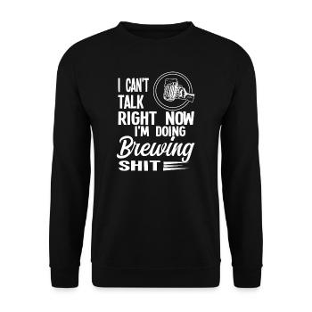 Brauerei Bier Geschenk - Unisex Pullover - Schwarz - Vorne - Alina (178cm) & Michal (187cm)