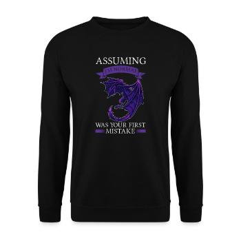 Dragon Dragon Mythical Creature Gift - Unisex Sweatshirt - black - Front - Alina (178cm) & Michal (187cm)