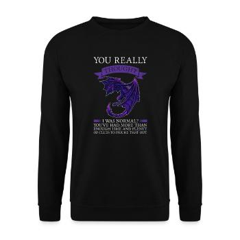 Dragon Dragon Mythical Creature Gift - Unisex Sweatshirt - black - Front - Alina (178cm) & Michal (187cm)