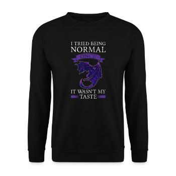 Dragon Dragon Mythical Creature Gift - Unisex Sweatshirt - black - Front - Alina (178cm) & Michal (187cm)