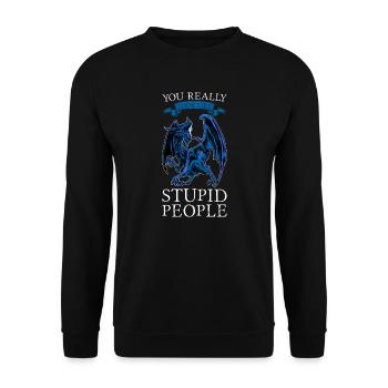 Dragon Dragon Mythical Creature Gift - Unisex Sweatshirt - black - Front - Alina (178cm) & Michal (187cm)