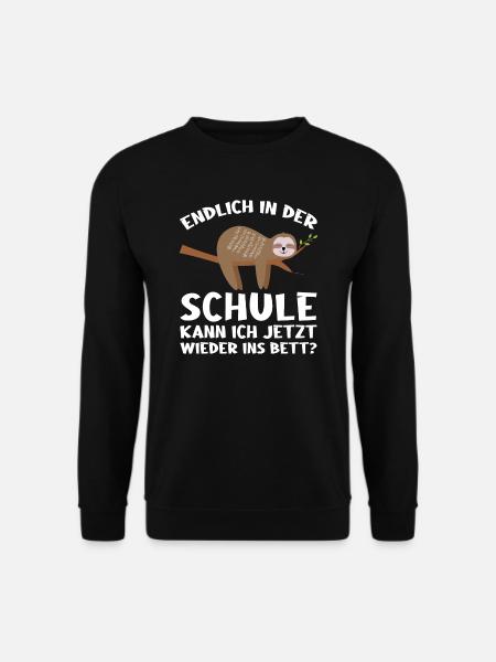 Schulkind Faultier Einschulung Geschenk - Unisex Pullover - Schwarz