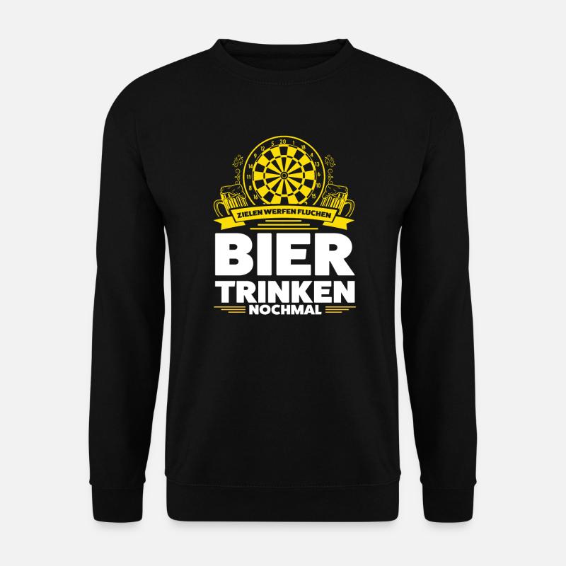 Darten Bier Dart Spieler Geschenk - Unisex Pullover - Schwarz