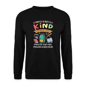 Kindergarten Anfang Kindergartenkind Geschenk - Unisex Pullover - Schwarz - Vorne - Alina (178cm) & Michal (187cm)