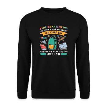 Kindergarten Anfang Kindergartenkind Geschenk - Unisex Pullover - Schwarz - Vorne - Alina (178cm) & Michal (187cm)